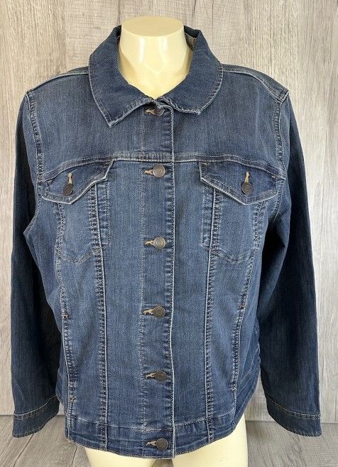 Croft & Barrow Jean Jacket Blue Denim Button Up Women’s