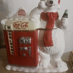 Houston Harvest Coca-Cola Polar Bear Cookie Jar