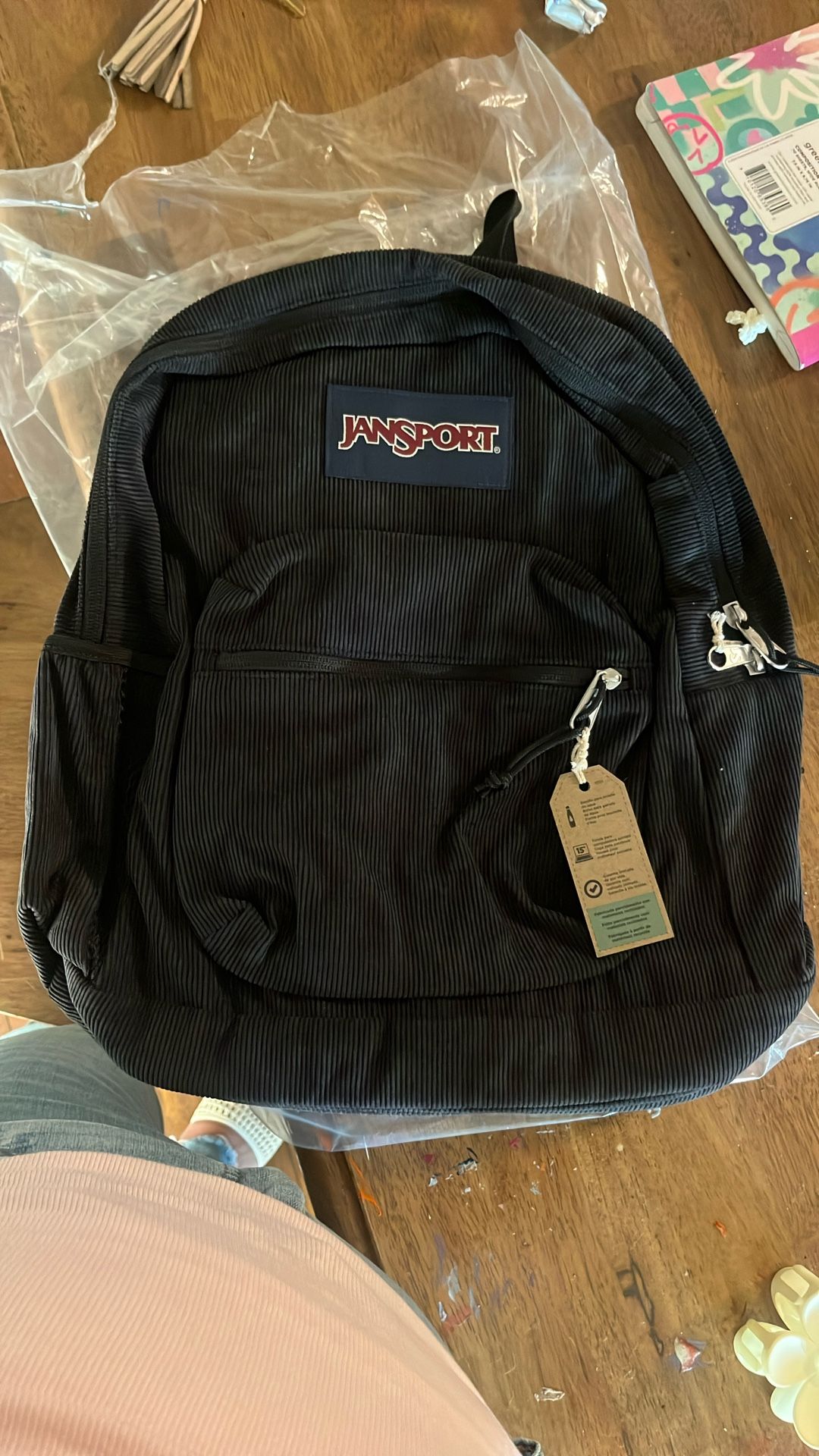 Jansport corduroy Black Backpack
