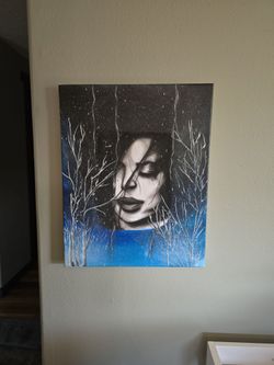 Wall art acrylic/charcoal painting