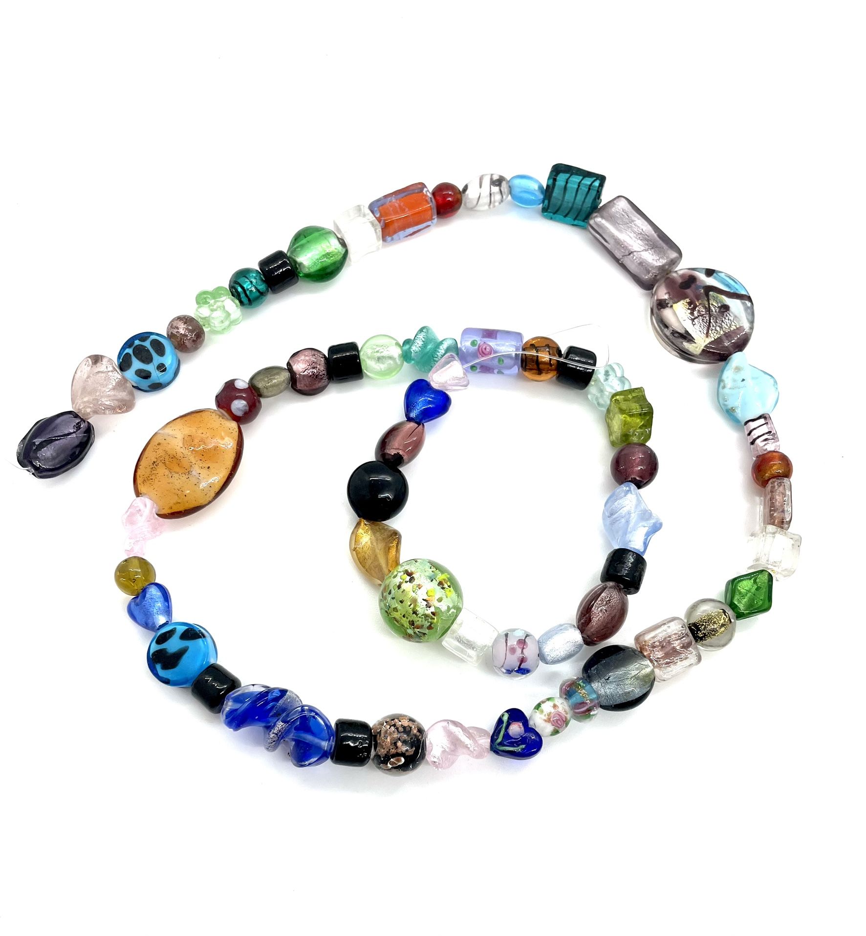 32” Strand Of Fancy Glass Beads