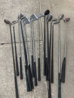 Golf clubs, and a bag