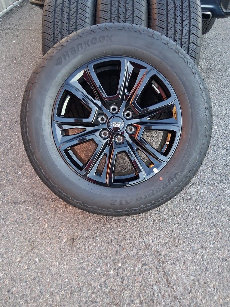 2024 NEW OEM ORIGINAL TAKEOFFS FORD F-150 PLATINUM 20 INCH HAVE TPMS SENSORS TIRES HANKOOK DYNAPRO ALL-TERRAIN NEW 100 % $ 1500