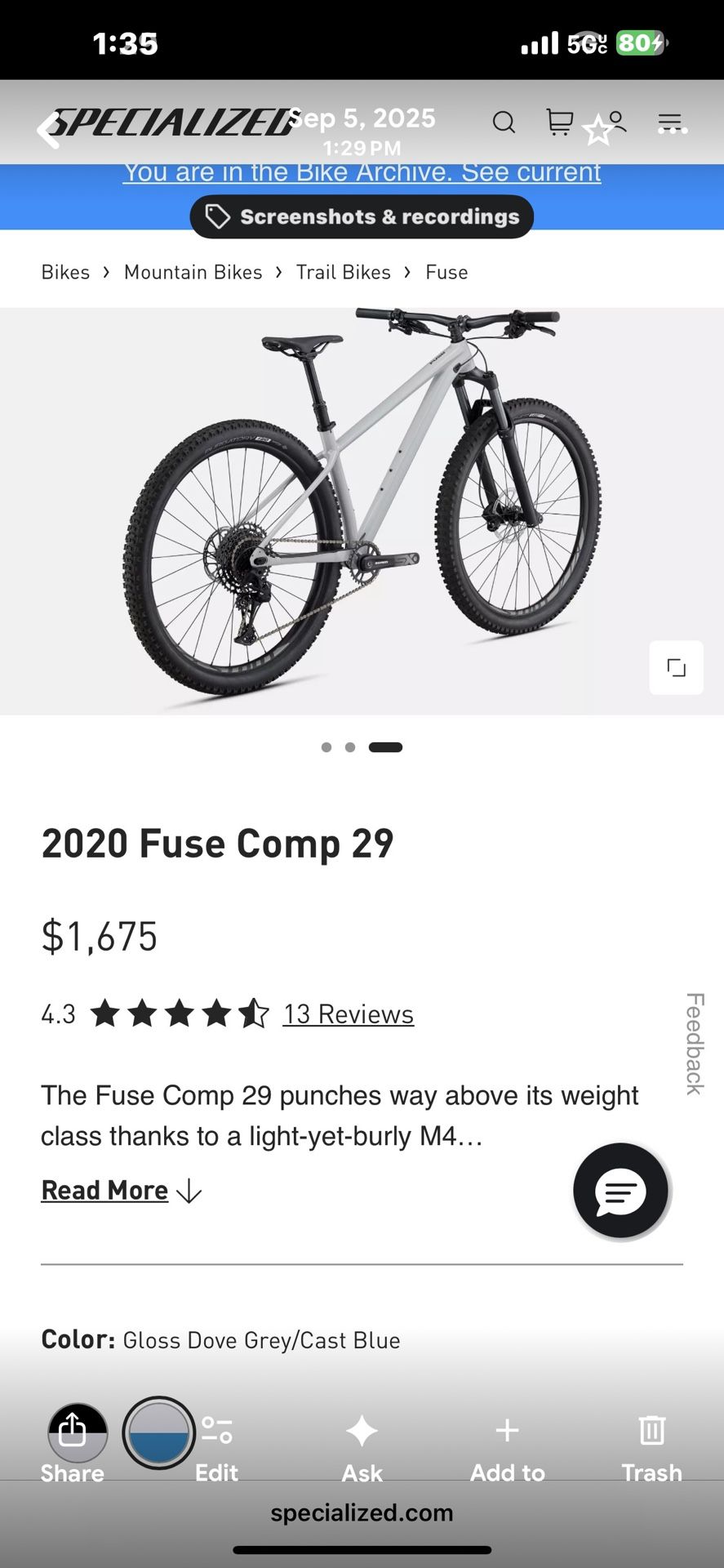 2020 Specialized Fuse Comp 29 Mountain Bike Mtb