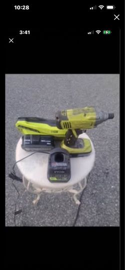 ( 4  PIECE) RYOBI ONE INPACK DRILL , TWO 18v 4ah BATTERY, TWO CHARGERS