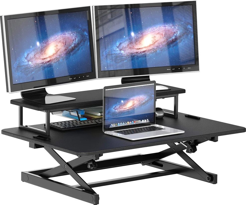 New 36 inch Adjustable Stand Up Desk Height Adjustable Foldable Riser Table Computer Laptop Portable Work Desk
