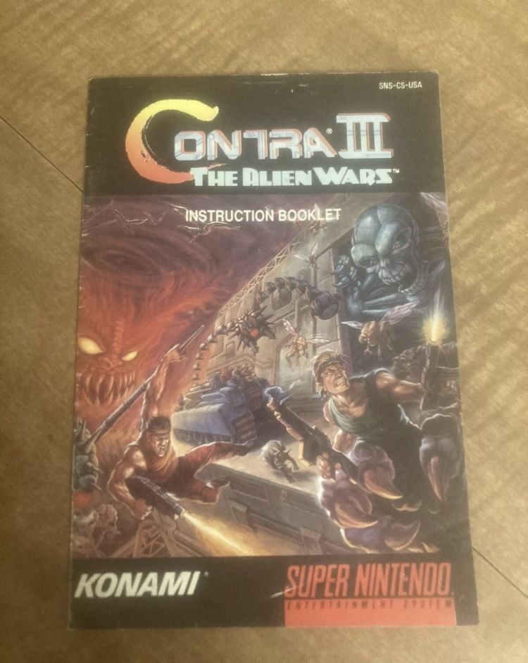 Contra III Alien Wars Manual Only Super Nintendo