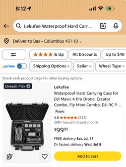 Lekufee Waterproof Hard Carrying Case for DJI Mavic 4 Pro Drone, Creator Combo, Fly More Combo, DJI RC Pro 2/ RC 2, Battery (7 pcs), Charging Hub, and