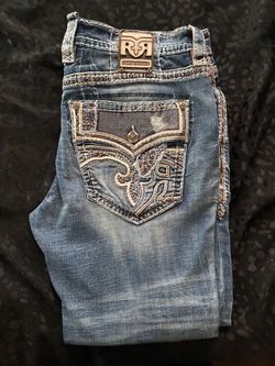 Light Blue Rock Revival Jeans (Size 38x32)