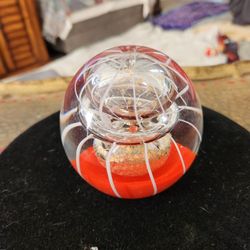 Vintage BLOWN Glass Paperweight.