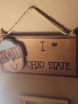 Wooden ohio state wall sign