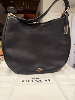Black Coach Shoulder Bag with gold hardware