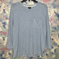 Patagonia Pocket Tee 3/4 Sleeve Striped Organic Cotton T-Shirt Women’s Large E17