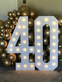 Marquee Numbers And balloons
