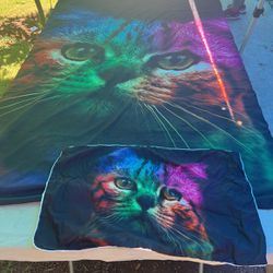 Cat Top Sheet With Pillow Case 