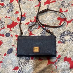 Dooney & Bourke Navy  Pebble Grain Leather Crossbody/Clutch Wallet