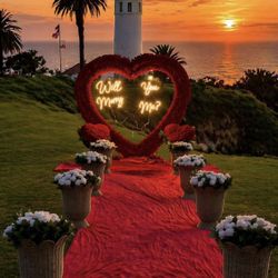 💍 Romantic Proposal Setup – Luxury Heart Arch & Sunset Experience 🌹
