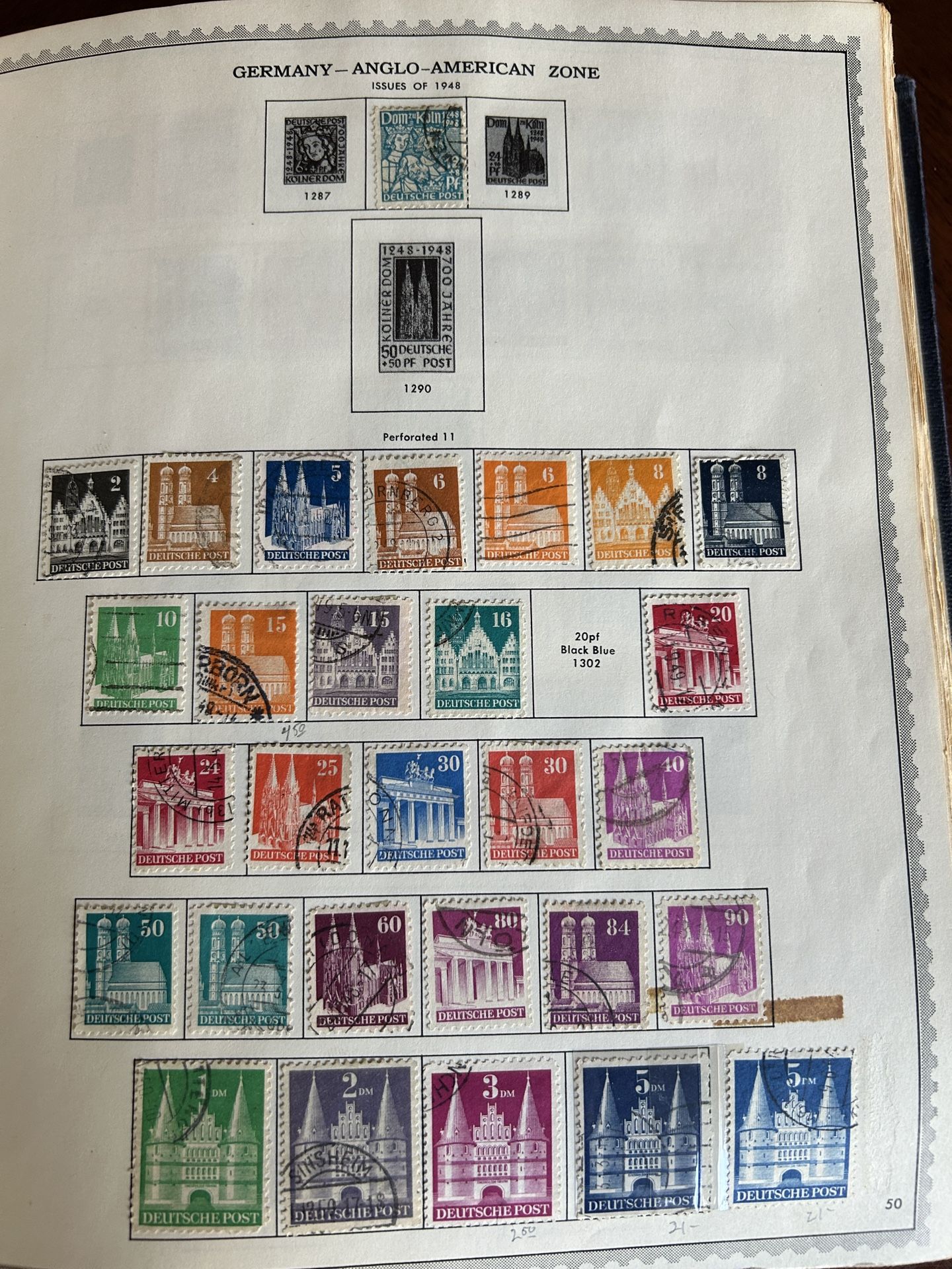 Germany 🇩🇪 Anglo American zone collection of 28 stamps issued 1948