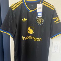 Adidas Manchester United 25/26 Third Jersey Soccer Black Bruno Fernandes 8 Large