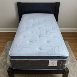 Twin Size Mattress Pillow Top 14” Inches  Excellent Comfort Also Available: Full, Queen And King New From Factory With Its Plastic Same Day Delivery 