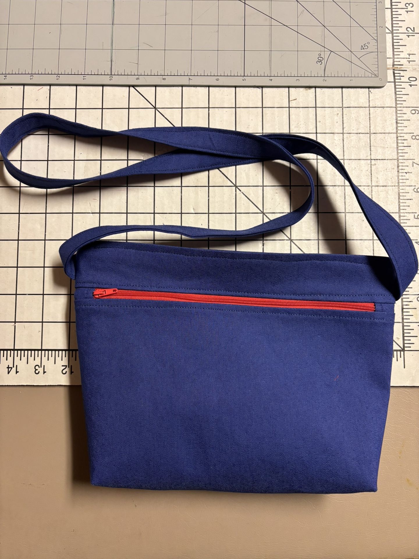 Denim Crossbody Tote Bag - 8 X 10 1/2”