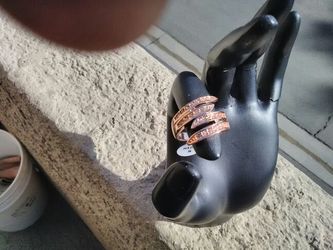 18K rose gold plated cubic zirconia ring size 8