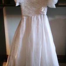 Girls White Flower Girl Dress size 8/10 -