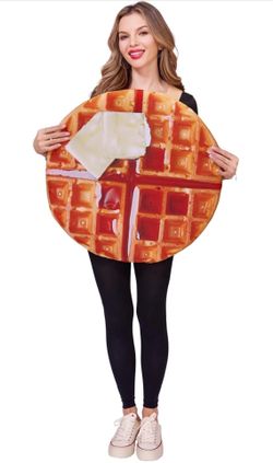 Adult Halloween Waffle Costume, Funny Breakfast Food Cosplay Outfit