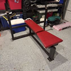 Red Adjustable Weight Lifting Bench