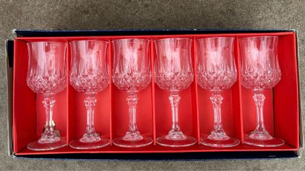 VTG 2 SETS of 6 CRISTAL D’ARQUES LONGCHAMP WINE GLASSES 8.45 oz (12 Wine Glasses) NEW