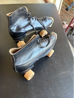 Roller Skates with wooden wheels