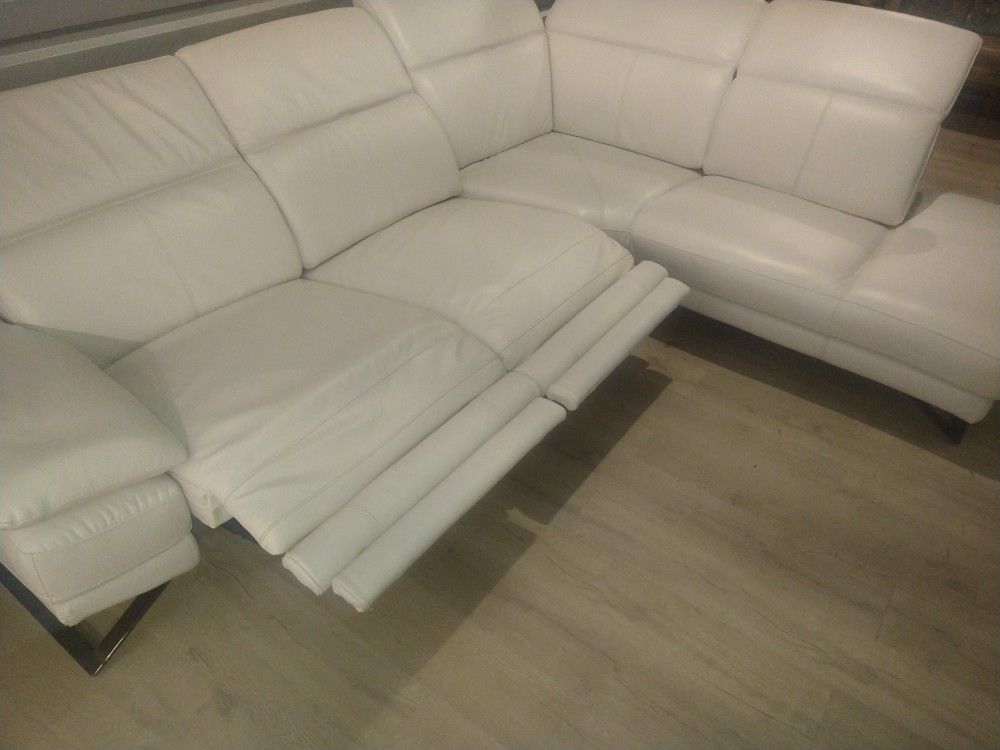 SECTIONAL GENUINE LEATHER RECLINER ELECTRIC WHITE COLOR .. DELIVERY SERVICE AVAILAIBLE β
π₯π