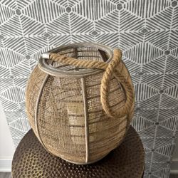 In Or Outside Wicker  Candle holder 