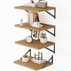 12 Inch Deep Floating Shelves for Wall, 16W x 12D Wide Floating Shelves Heavy Duty Wall Mounted Shelves, Wood Shelves for Living Room Bedroom Bathroom