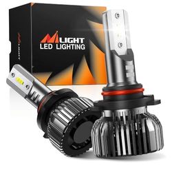 Nilight 9005/HB3 LED Bulbs, 350% Brighter Halogen and Fog Lights Replacement, 10000lm LED Bulbs, Compact Size, 6000K Cool White, Pack of 2