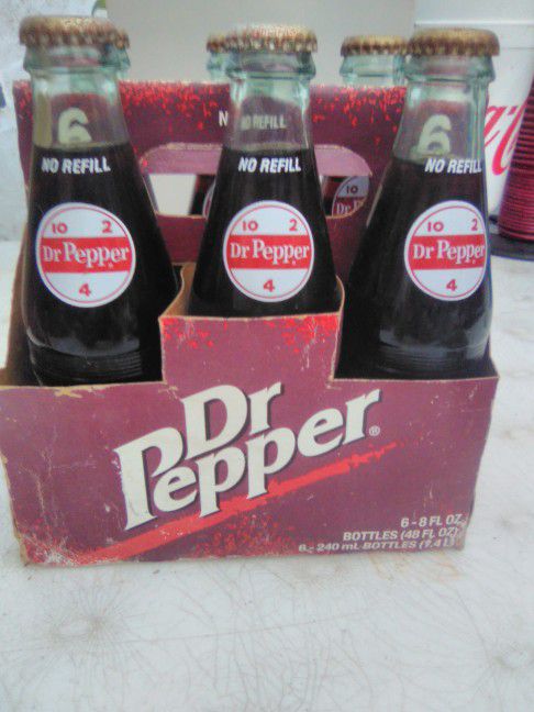 Vintage Dr Pepper 6 Pk Bottles