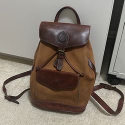 Timberland Vintage Brown Two-Tone Leather Backpack Rucksack  Bag