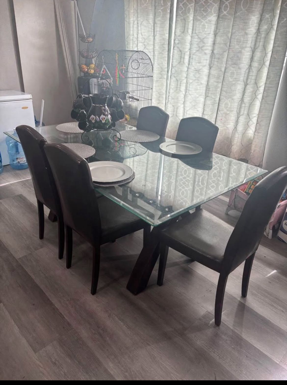 Dining Glass Table 6 Chairs