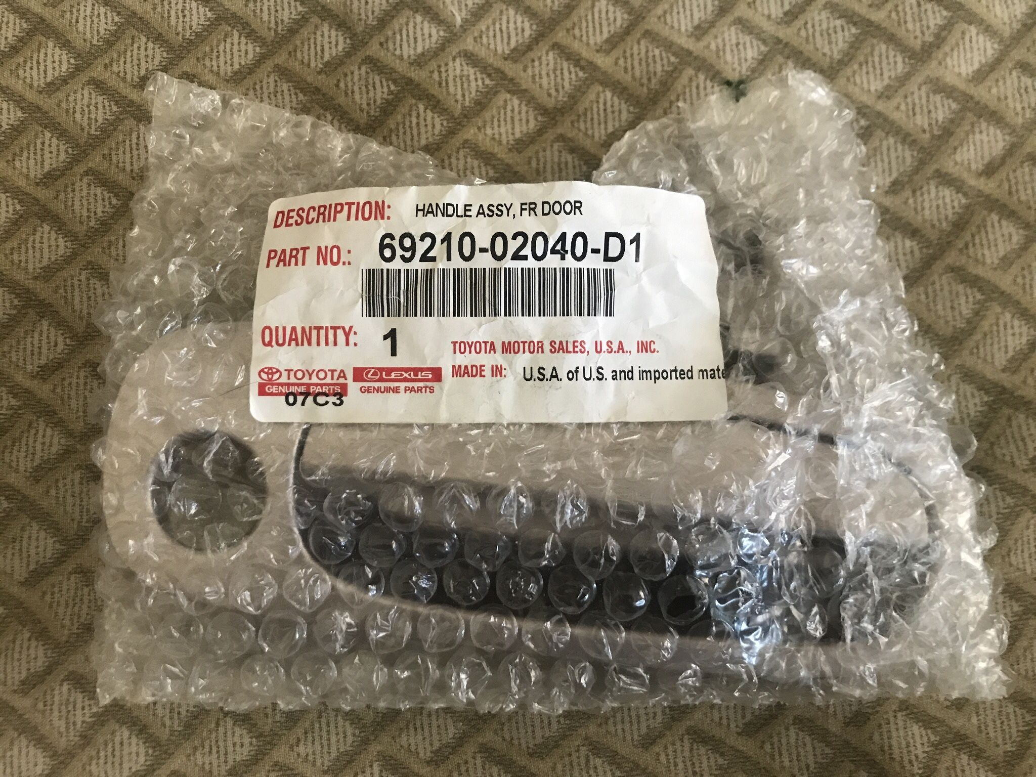 Toyota Corolla 1(contact info removed) Exterior Door Handle Front Passenger Beige Tan