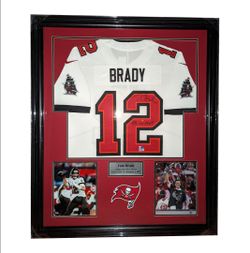 Tom Brady Signed Buccaneers Jersey Framed Display
