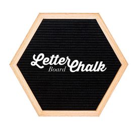 LetterChalk Letter Board Chalkboard Combination - Letter Board on Front - Chalkboard on Back (Hexagon - Black)