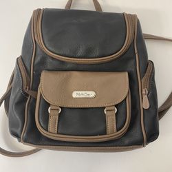 MultiSac Major Women’s Personal Backpack Bag; Black & Hunter Brown; One-Size