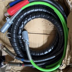3-in-1 15ft Wrap Air Line Hose power cord ABS Assemblies Semi Truck Tractor Trailer set