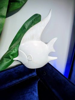 Large White Glass Fish Decor