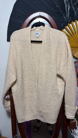 Eddie Bauer Cream Knit Open-Front Cardigan