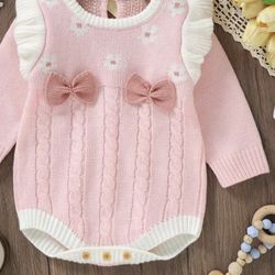 Knitted European Style Pink Onesie