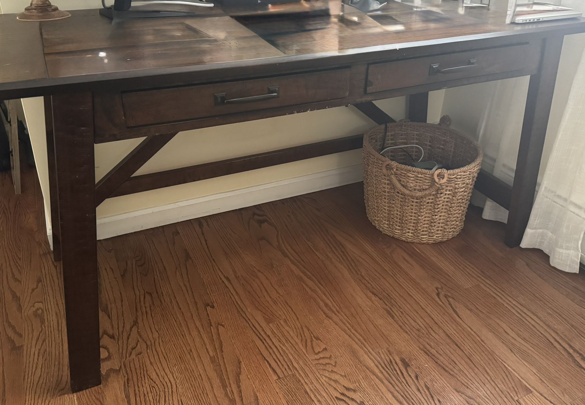 Solid Desk With Two Drawers