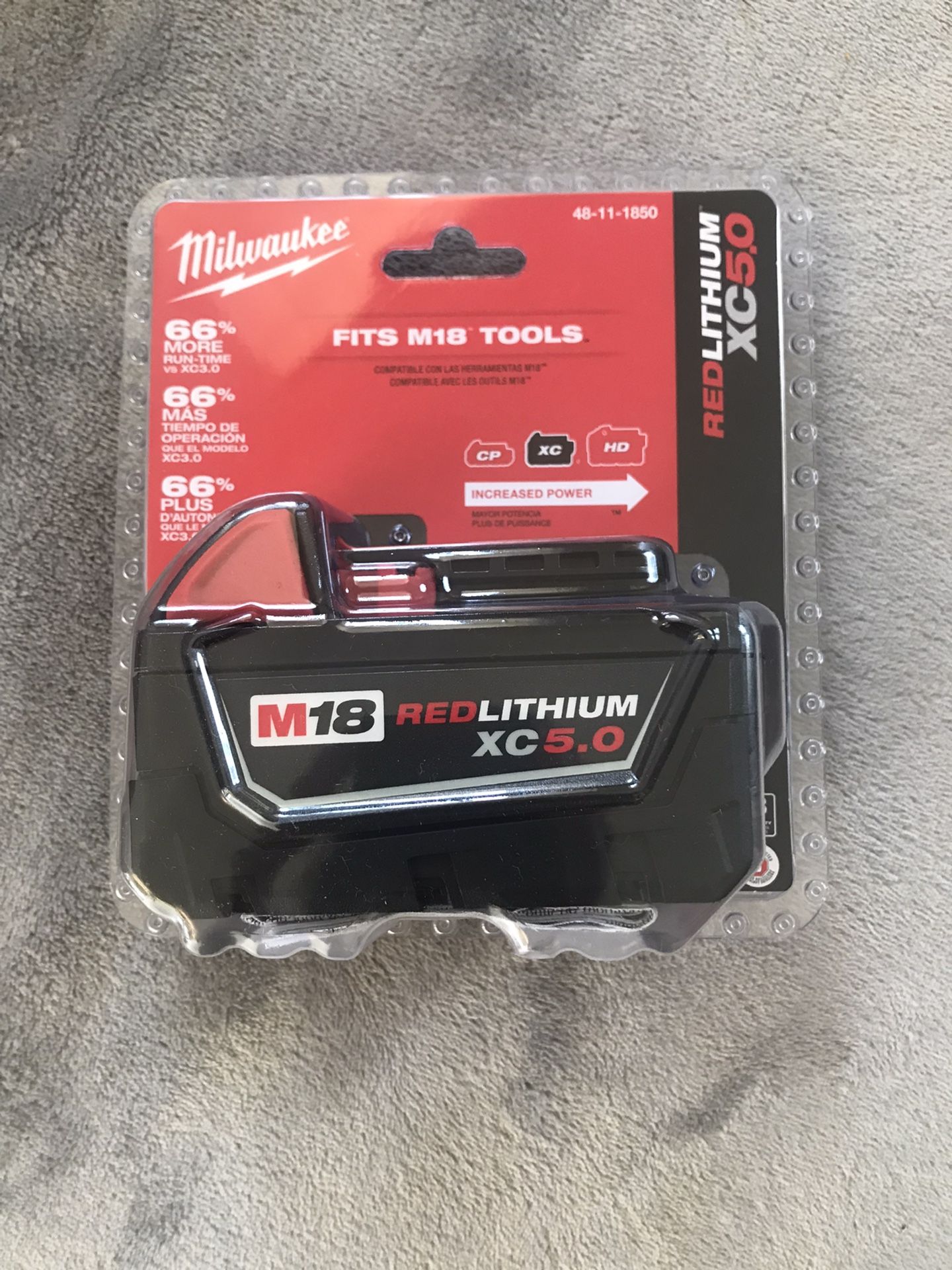 Milwaukee M18 RedLithium Battery 48-11-1850