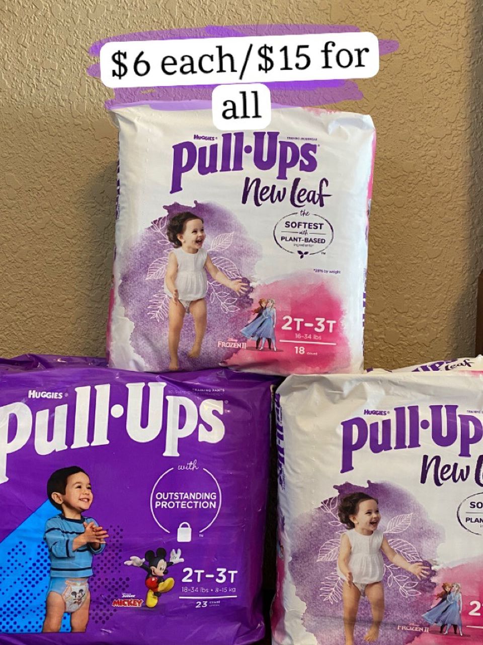 Huggies Pull Ups $15 for all/$6 Each