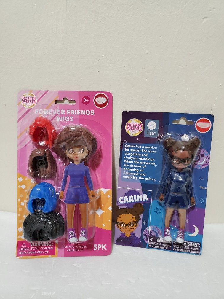 Friends Forever Club Mini Doll Wigs 5 pieces and Carina Doll Set